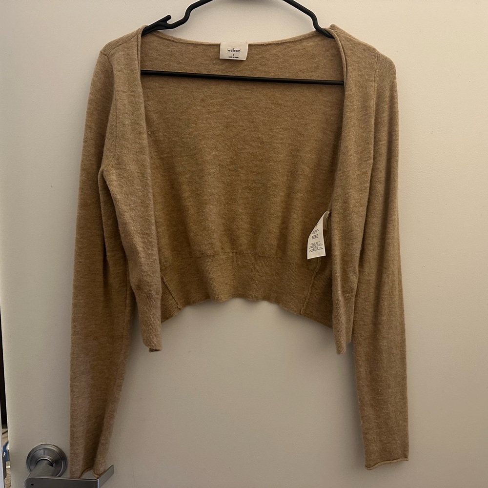 Aritzia Tan Women's Cardigan Wool Cashmere Blend